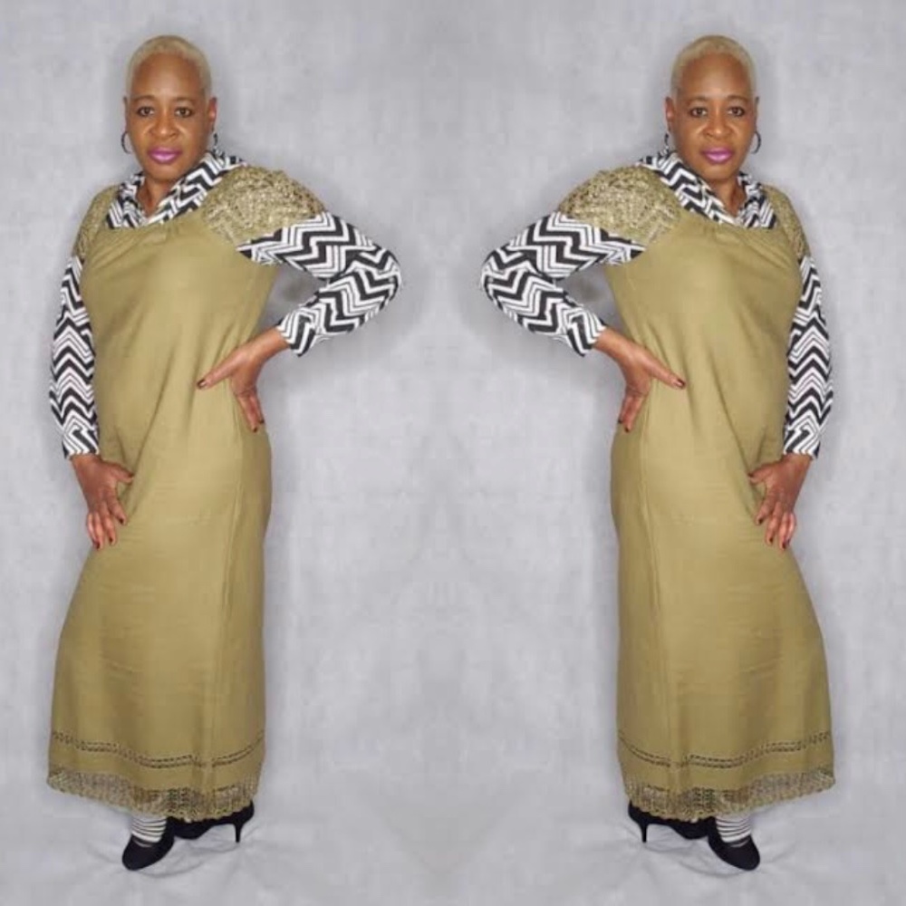 Army Green Linen Maxi Dress